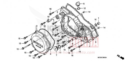 COUVERCLE D. DE CARTER MOTEUR CRF450R2 de 2002